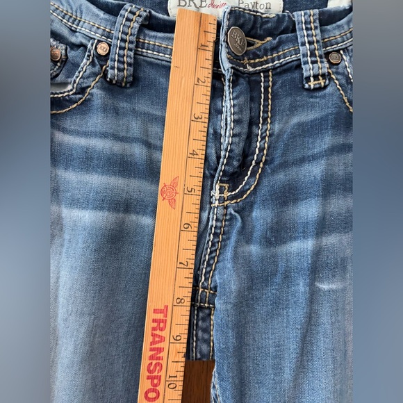 BKE Payton Distressed Bootcut Stretch Jeans Womens 29L (29x33.5) Blue Denim - Picture 2 of 13